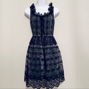 Anna Sui Cocktail Lace Black Dress